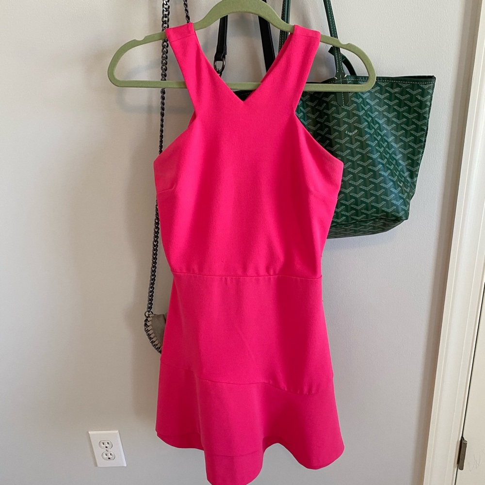 Pink high neck dress